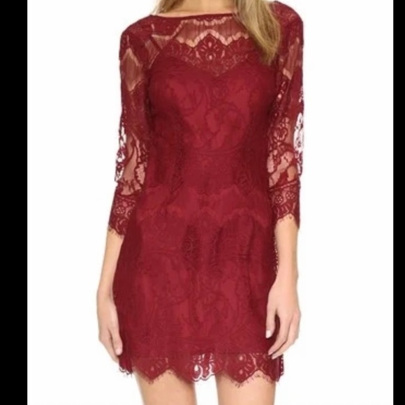 BB Dakota Burgundy Lace Dress | Size 4 - Picture 4 of 4